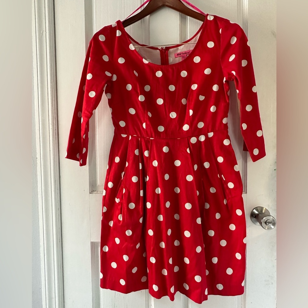 Betsey Johnson Red Polka Dot Fit & Flare Dress